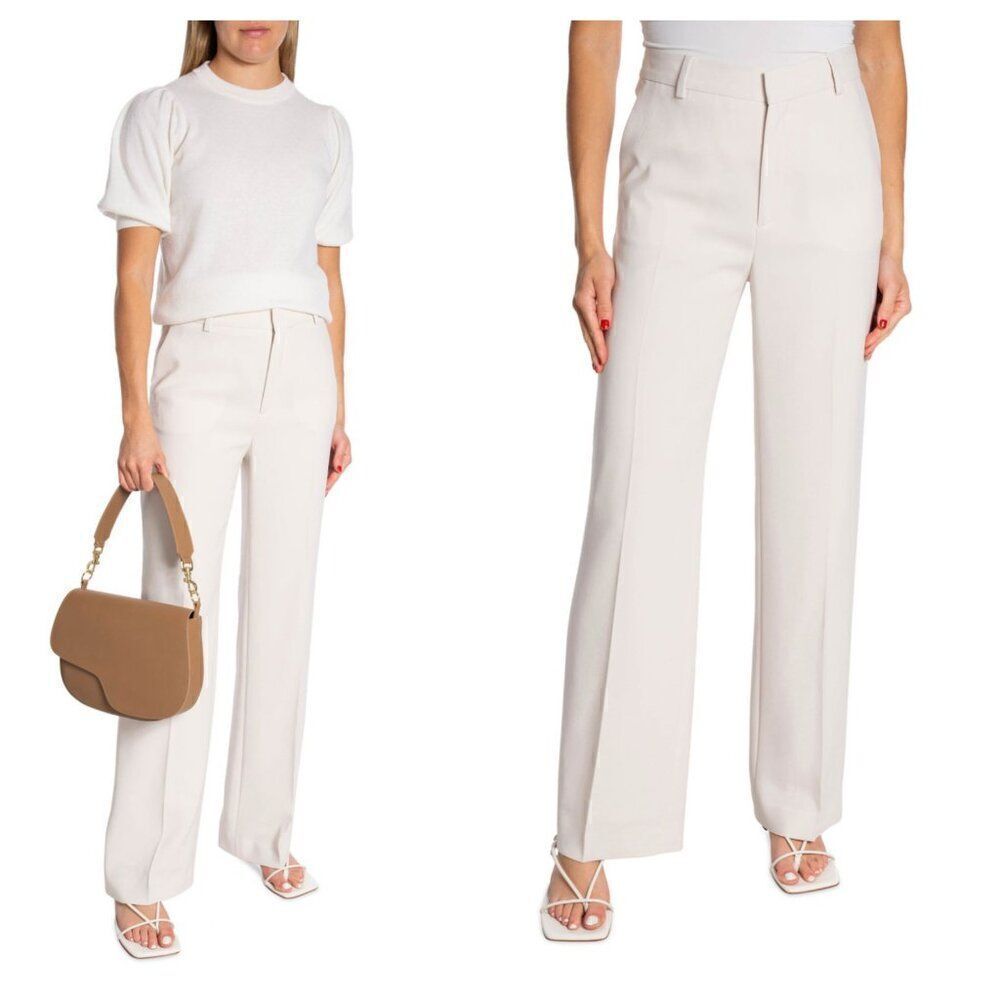 NEW Filippa K Hutton Straight Trouser Pants High Rise in Ivory Women's 38 US 8